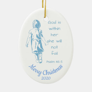 Aangepast Vrouw met kerstscripts Aanmoedigen Keramisch Ornament
