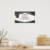 Aangepast waarderingsprestatie Gouden Certificaat Poster (Keuken)