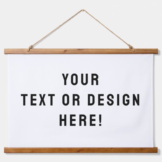 Aangepast wandtapijt met houten bovenkant - gepers hangend wandkleed (Voorkant)