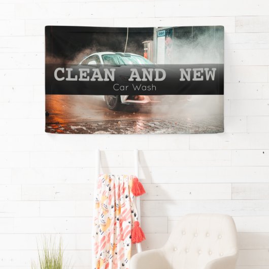 Aangepast wasprogramma voor auto's spandoek (Insitu)