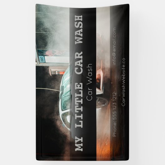 Aangepast wasprogramma voor auto's spandoek (Verticaal)