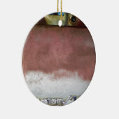 aangepast wasroze en wit keramisch ornament (Rechts)