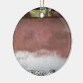 aangepast wasroze en wit keramisch ornament (Links)