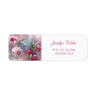Aangepast Waterverf bloemen handgeschreven script Etiket