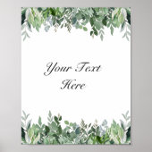 Aangepast waterverf Eucalyptus Groene Bord Poster (Voorkant)