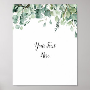 Aangepast waterverf Eucalyptus Groene Tekenposter Poster