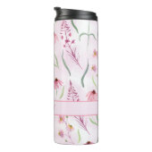Aangepast Waterverf Roze Wilde Bloem Patroon Thermosbeker (Geroteerd rechts)