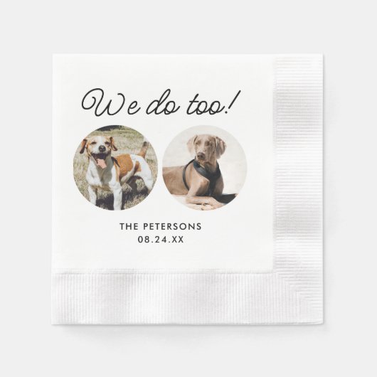 Aangepast We Do Too Huisdier Bruiloft Servet (Voorkant)