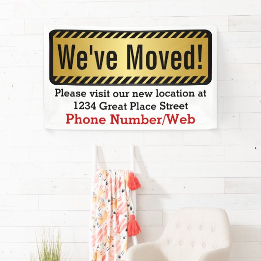 Aangepast We hebben verhuisd Business Sign Spandoek (Insitu)