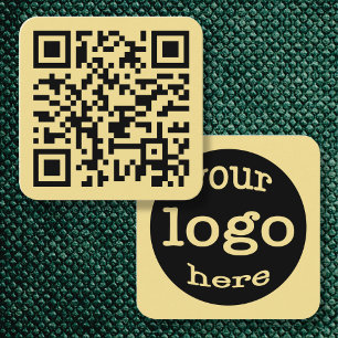 Aangepast website adres QR Code Company Logo Gold Vierkante Visitekaartje
