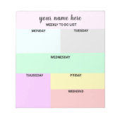 Aangepast wekelijks toetsenbordblok notitieblok (Voorkant)