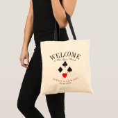 Aangepast welkom in Las Vegas Red Heart Suite Tote Bag (Voorkant (product))