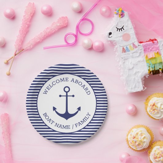 Aangepast welkom op het bord van de nautische anke (Feest)
