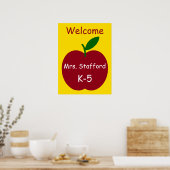 Aangepast welkom voor Apple van de leraar Poster (Keuken)
