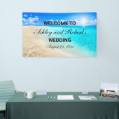 Aangepast welkom voor Beach Weddenschap Spandoek (Beurs)