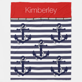 Aangepast welkomstpatroon met ankerpunten fleece deken