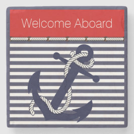 Aangepast welkomstpatroon met ankerpunten stenen onderzetter