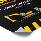 Aangepast welkomstteken Gele constructiedronk Poster (Hoek)