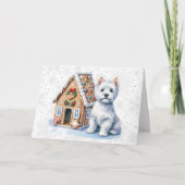 Aangepast Westie-huis van peperkoek Feestdagen Kaart (Voorkant)