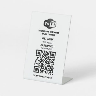 Aangepast WiFi QR-code tafelbord  Reclamebord Met Voetstuk