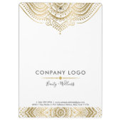 Aangepast wit en  goud Mandala Lace Klembord (Achterkant)