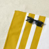 Aangepast Wit & Geel Gestreepte Bachelorette Weeke Strandlaken (In situ)