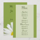 Aangepast wit madeliefje bruiloft receptie diner m menu (Voorkant / Achterkant)
