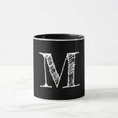 Aangepast witbord Monogram zwart theekkoffie Mok (Midden)