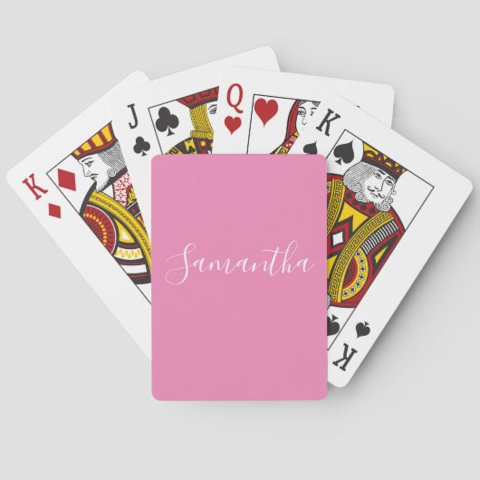 Aangepast witscript voor aangepaste naam op roze pokerkaarten (Achterkant)