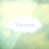 Aangepast woord op wollige witte wolk Nr. 2 Sprook Raamsticker (Vel 3)