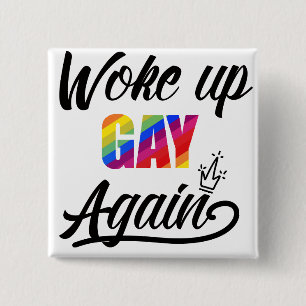 Aangepast word weer opgewarmd vierkante button 5,1 cm