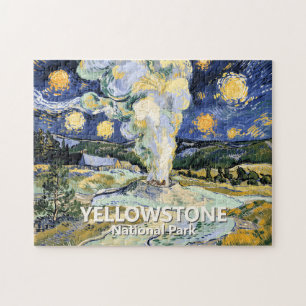 Aangepast Yellowstone Old Faithful Geyser Kunst Vi Legpuzzel
