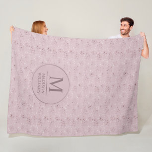 Aangepast Zachte Blush Pastel Roze Gouden Glitter Fleece Deken