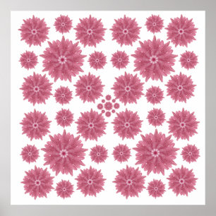 Aangepast zachte stoffige roze chrysanthemum patro poster