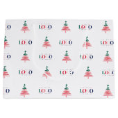Aangepast zakelijk bedrijfslogo & kerstboom groot cadeauzakje (Voorkant)