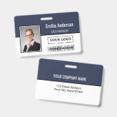 Aangepast zakelijk logo barcode personeelsfoto badge (Voor- en achterkant)