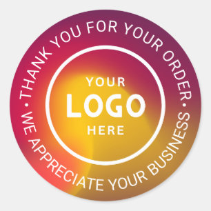 Aangepast zakelijk logo Bedankje met bedrijfslogo Ronde Sticker