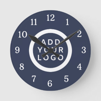 Aangepast zakelijk logo Bedrijfsmerk Promotie Blau Ronde Klok