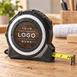 Aangepast zakelijk logo donker hout merk rolmaat