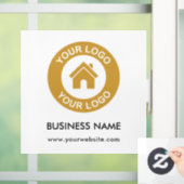 Aangepast zakelijk logo en tekst raamsticker (Huis)