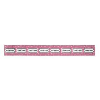 Aangepast zakelijk logo heet roze glinster lint