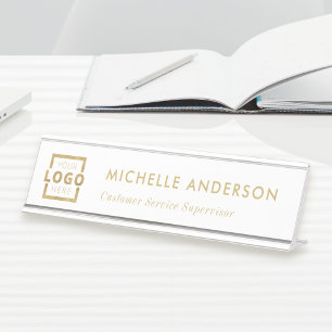 Aangepast zakelijk Logo Modern Boss Gold Bureau Naambordje