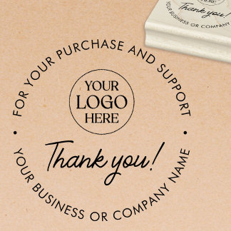 Aangepast Zakelijk Logo Modern Elegant Bedankt Rubberstempel