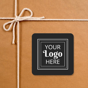 Aangepast Zakelijk Logo Modern Minimalistisch Zwar Vierkante Sticker