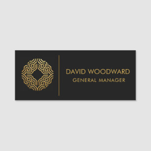 Aangepast zakelijk logo personeel goud zwart naamplaatje