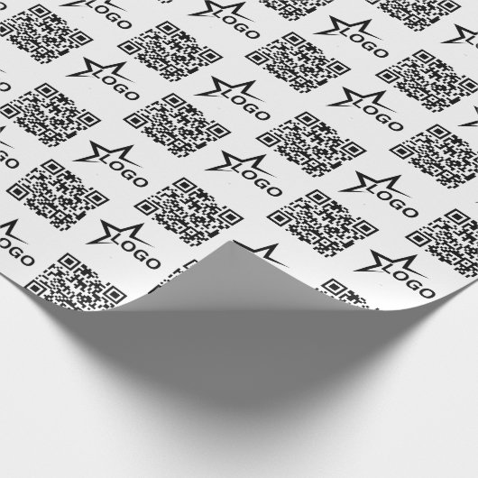 Aangepast zakelijk logo & QR-code Cadeaupapier (Hoek)