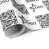 Aangepast zakelijk logo & QR-code Cadeaupapier (Rol Hoek)