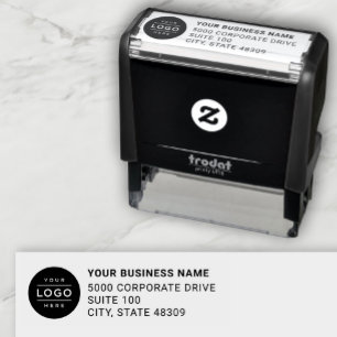 Aangepast zakelijk logo retouradres zelfinktende stempel