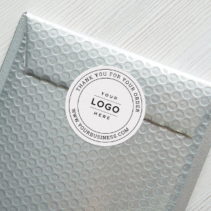 Aangepast Zakelijk Logo Wit Bedankt Bestelling Ronde Sticker