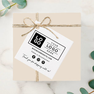 Aangepast zakelijk logo witte social media bedankjes labels